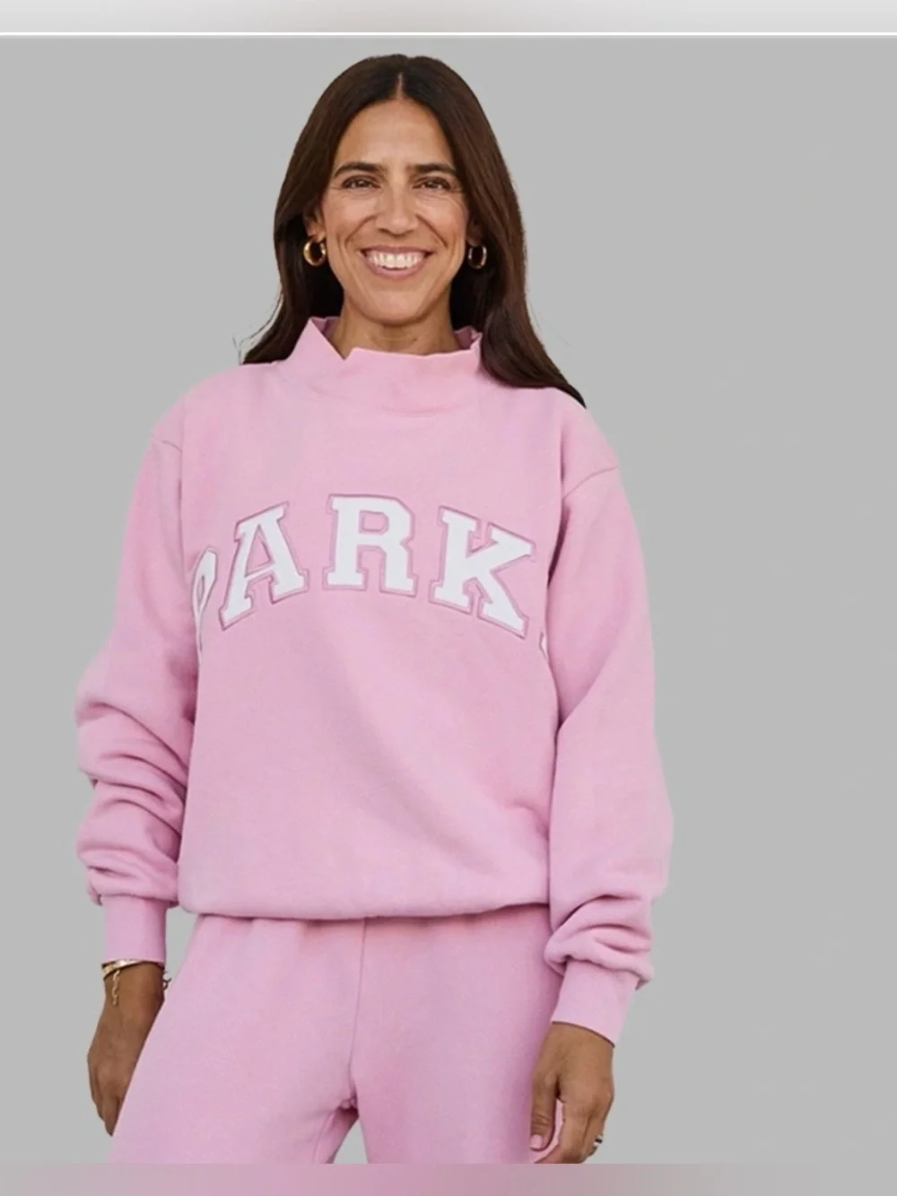 NEW Parke Varsity Mock neck Sweatshirt Its A Girl Drop Size S/M Fairy and White.